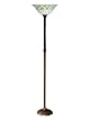 Dale Tiffany TR70745 Green Mosaic Torchiere Lamp, Fieldstone and Glass Shade