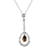 CleverEve's 18K White Gold 1 2 Ct Tw Semi 05.50X03.50 Diamond Necklace Semi Mount