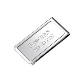 Personalized Modern Chrome Plated Money Clip - Bill Holder - Men's Valentines Gift - Groomsman Gift - Birthday Present Idea
