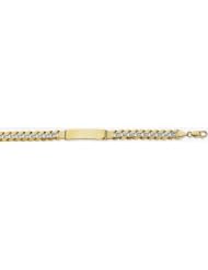 8mm 14k White Pave Curb ID Bracelet 8.5"
