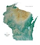 Wisconsin Topographic Wall Map by Raven Maps, Print on Paper (Non-Laminated)