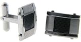 Stainless Steel Cufflinks w/ Black Inlay