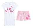 I Heart Music White and Pink Gift Set: Shirt & Shorts