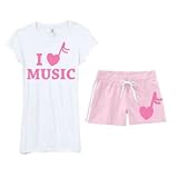 I Heart Music White and Pink Gift Set: Shirt & Shorts