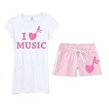 I Heart Music White and Pink Gift Set: Shirt & Shorts