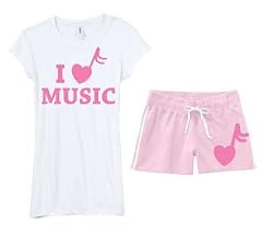 I Heart Music White and Pink Gift Set: Shirt & Shorts