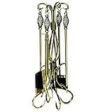 Uniflame -5 Piece Polished Wrought Iron Fireplace Toolset