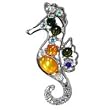 Silver Tone Seahorse Animal Pin Brooch