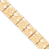 14k 12.50mm Nugget Bracelet – 8 Inch – Box Clasp