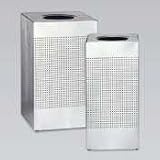 Designer Line Silhouette Open Top Receptacle, 16-Gallon, Stainless Steel