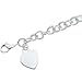 Sterling Silver Round Link Heart Bracelet - 7.5 title=