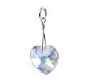 Clear AB Swarovski Crystal Heart Pendant Charm Sterling Silver