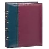 Pioneer Kingsley Series Bound Photo Album, Solid Two Tone Color Leatherette Covers with Gold Accents, Holds 100 4' x 6' Photos, 1 Per Page.