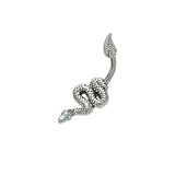 Snake Belly Ring with Light Blue Jewels for Eyes