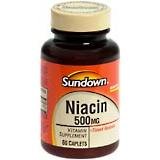 Niacin 500 mg Caplets Timed Release, by Sundown - 60 Ca