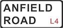 LIVERPOOL ANFIELD ROAD Street Sign