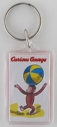 Curious George 'Ball on Head' Lucite Key Chain