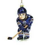 Edmonton Oilers NHL Hockey Blown Glass 4" Christmas Tree Ornament - NHL Hockey