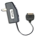 Retrak iPod Retractable Wall Charger - Black (ETIPODCHGWB)
