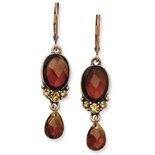 Copper-tone Sienna Light Colorado Crystal Leverback Earrings - JewelryWeb