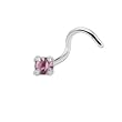 Sterling Silver 3mm Rose Nose Ring Made with SWAROVSKI ELEMENTS
