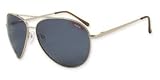 SOS Polar Max Shiny Gold Skipper Sunglasses w/Black Tips & Smoke Lens