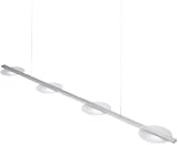 Honsel Leuchten 60164 LED Pendelleuchte aluminiumfarbig matt / chrom Glas mattiert