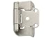 Amerock 7550-G10 Self-Closing, Partial Wrap 1/2-Inch Overlay Hinge, Satin Nickel, 2-pack