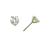 14K Yellow Gold .23 ct Cubic Zirconia Heart Stud Earrings