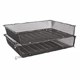 Rolodex 82405 Letter Tray, Side, Stack, Mesh, 14 1/4w x 10 1/16d x 2 15/16h, Black/Silver
