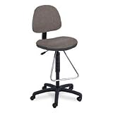 Precision Extended Height Swivel Stool With Teardrop Footrest, Dark Gray