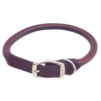 Circle T Rolled Leather Collar in Mahogany by Coastal Pet Products Inc