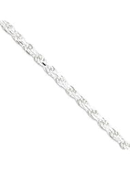 Sterling Silver 4.25mm Diamond-cut Rope Chain QDC100-9"