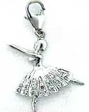 Ballerina, 14K Gold Diamond Charm
