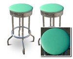 2 Turquoise Vinyl Specialty / Custom Barstools Set