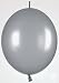 Mayflower Balloons 30898 Link-O-Loon 12 Inch Metallic Silver Pack Of 25