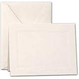 Pearl White Triple Panel Large Note Cards