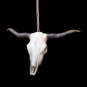 Poly Resin Long Horn Skull Christmas Ornament. No Bones About It, This Longhorn Skull Is a Nice Decorative Element.