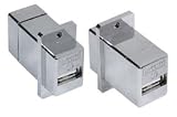 USB A-A Coupler, Shielded, Color: Metallic