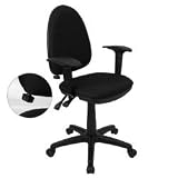 Multi-Function Task Chair in Black with Arms  Adjustable Lumbar Support [WL-A654MG-BK-A-GG]