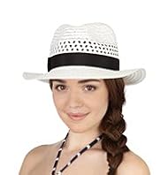 Wide Brim Contrast Band Panama Hat