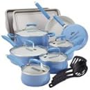 Paula Deen Savannah Collection Aluminum Nonstick 17-Piece Cookware Set, Blueberry