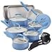 Paula Deen Savannah Collection Aluminum 17-Piece Cookware Set with Bakeware, Blueberry