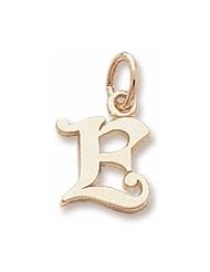 Rembrandt Charms, Letter E Charm, 10K Yellow Gold