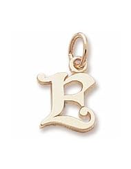 Rembrandt Charms, Letter E Charm in Solid Sterling Silver or Gold