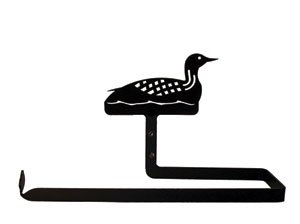 Image of Wrought Iron Loon Accented Wall Mount Paper Towel Rack