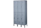 Lyon Locker Double Tier 12x18x36 6 Door Assembled Gray