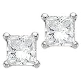 14kt. White Gold, 1 ct. tw. Diamond Solitaire Earrings