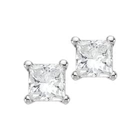 14kt. White Gold, 1 ct. tw. Diamond Solitaire Earrings by