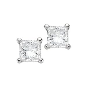 14kt. White Gold, 1 2 ct. tw. Diamond Solitaire Earrings by